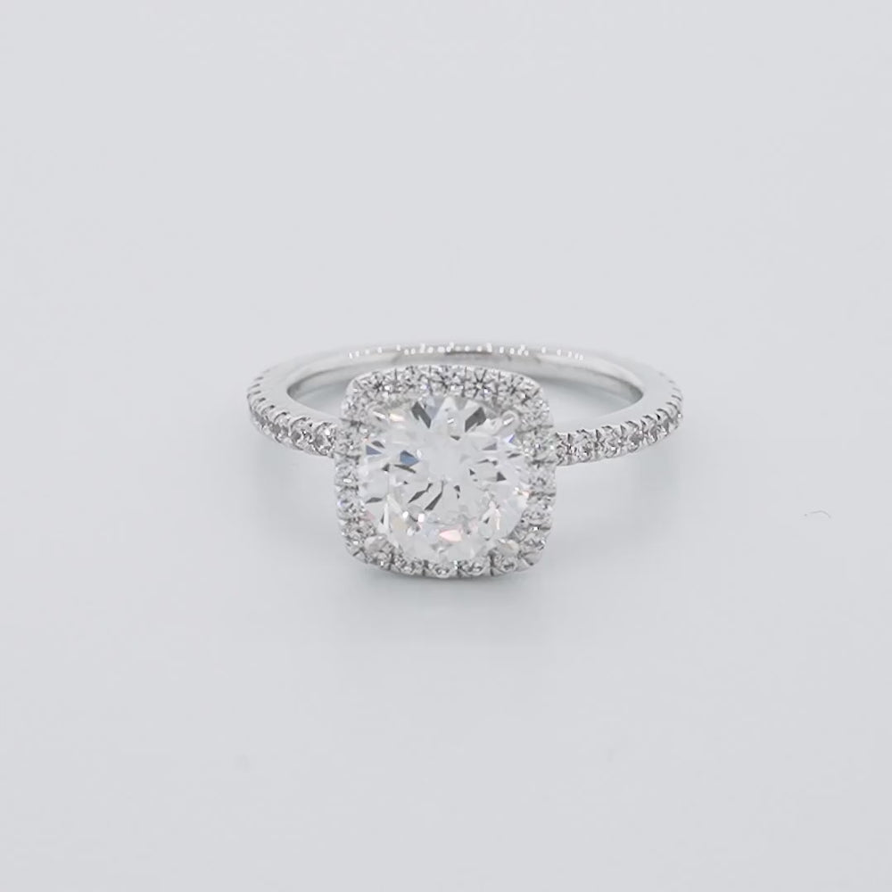 
          
          Load and play video in Gallery viewer, 1.50ct Neona Lab Created Diamond Cushion Halo Pave Diamonds 14k White Gold Ring
          
          