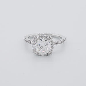 
          
          Load and play video in Gallery viewer, 1.50ct Neona Lab Created Diamond Cushion Halo Pave Diamonds 14k White Gold Ring
          
          