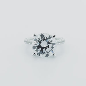 
          
          Load and play video in Gallery viewer, Noosa Moissanite Round Pave Natural Diamonds 18k White Gold Ring In Stock
          
          