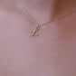 L Script Initial Letter Necklace 14K Gold