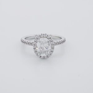 
          
          Load and play video in Gallery viewer, 1.25ct Adeline Lab Diamond Round Pave Diamonds 14k White Gold Ring
          
          