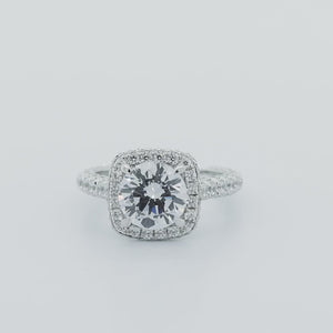 
          
          Load and play video in Gallery viewer, Novia Moissanite Round Pave Natural Diamonds Ring
          
          