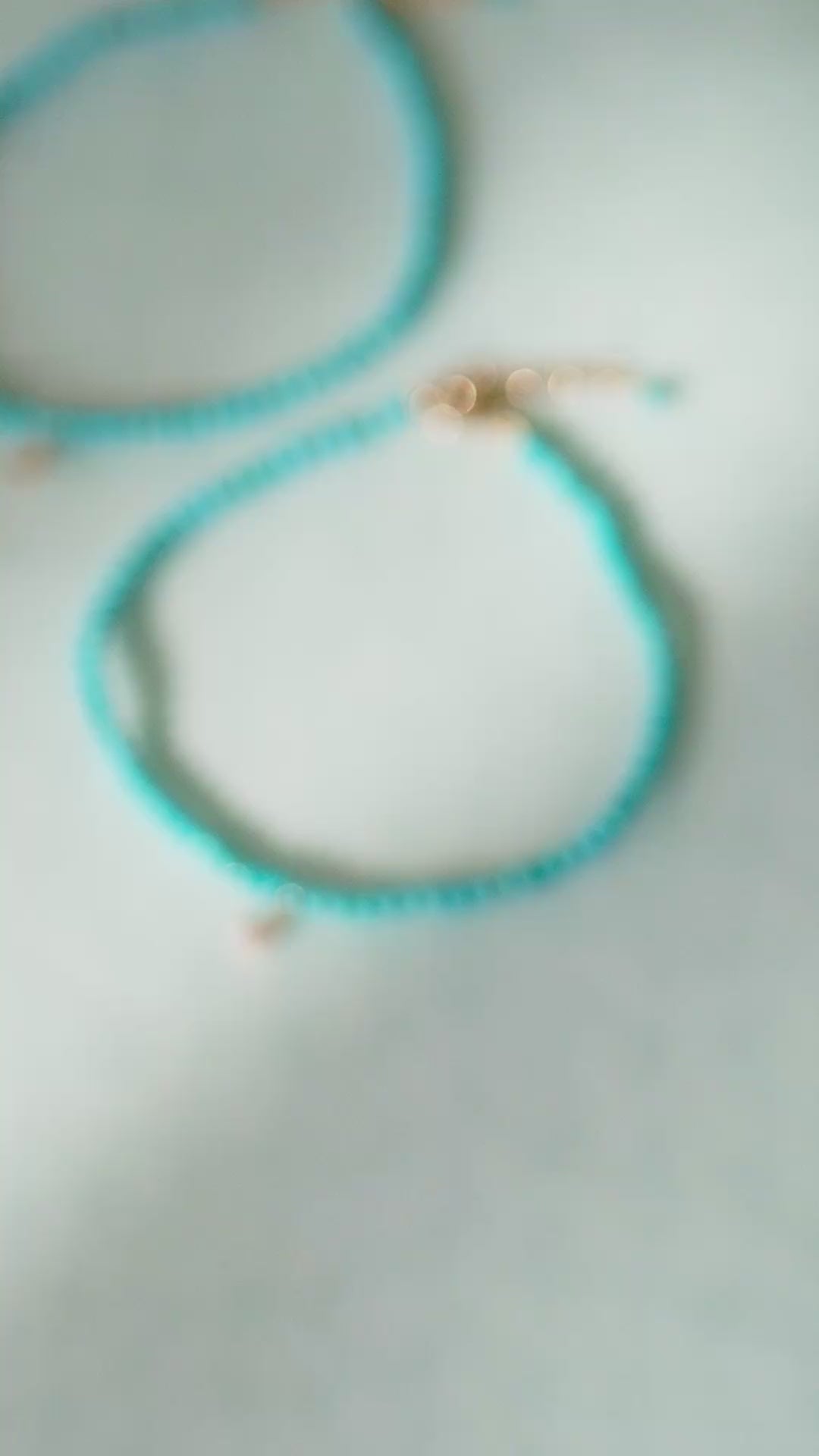 S Initial Letter Charm Turquoise Bracelet 14K Solid Gold