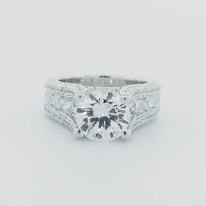 
          
          Load and play video in Gallery viewer, Alma Moissanite Round Pave Natural Diamonds Ring
          
          