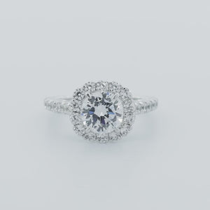 
          
          Load and play video in Gallery viewer, Nelia Moissanite Round Halo Pave Natural Diamonds Ring
          
          