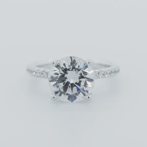 
          
          Load and play video in Gallery viewer, Amalia Moissanite Round Pave Natural Diamonds Ring
          
          