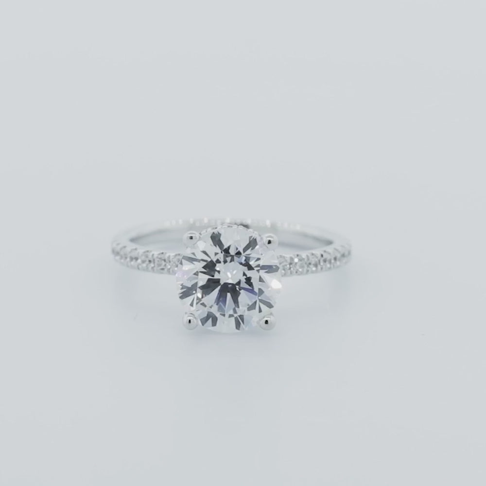 
          
          Load and play video in Gallery viewer, Adeline Moissanite Round Pave Platinum Natural Diamonds Ring
          
          