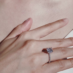 
          
          Load and play video in Gallery viewer, Adalia Lab Diamond Cushion Pave Diamonds Ring
          
          