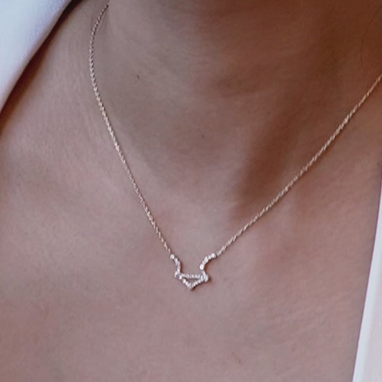 Libra Constellation Pavé Lab Diamond Gold Necklace