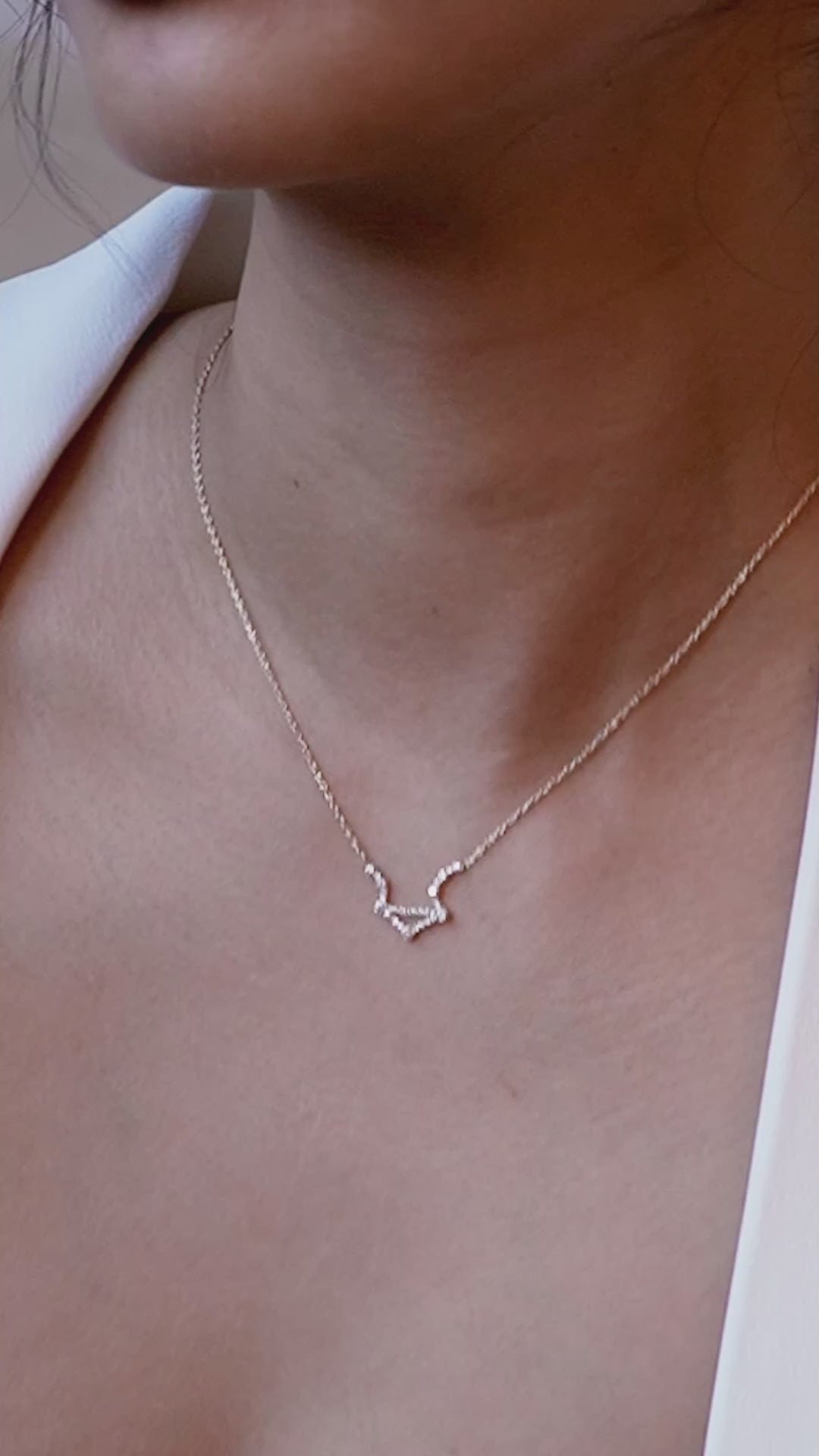 Libra Constellation Pavé Lab Diamond Gold Necklace