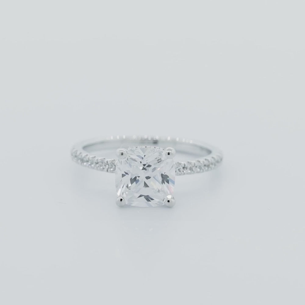 
          
          Load and play video in Gallery viewer, Adalia Lab Diamond Cushion Pave Diamonds Ring
          
          