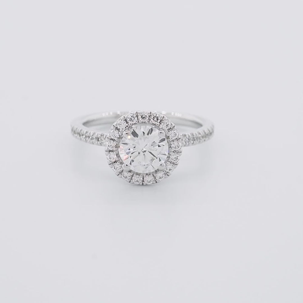 
          
          Load and play video in Gallery viewer, Tiara Lab Diamond Round Halo Pave Diamonds Ring
          
          