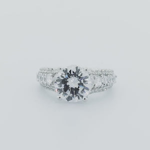 
          
          Load and play video in Gallery viewer, Veda Moissanite Round Pave Natural Diamonds Ring
          
          