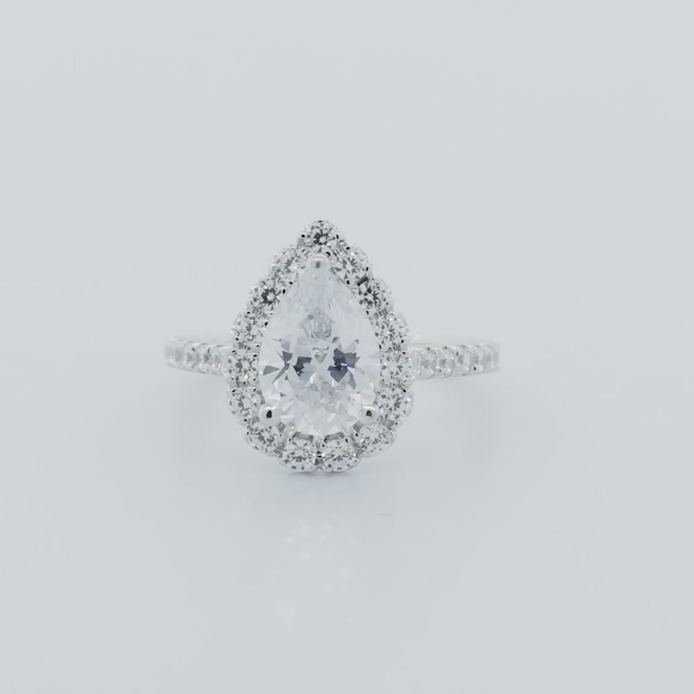 
          
          Load and play video in Gallery viewer, Nigella Lab Diamond Pear Halo Pave Diamonds Ring
          
          