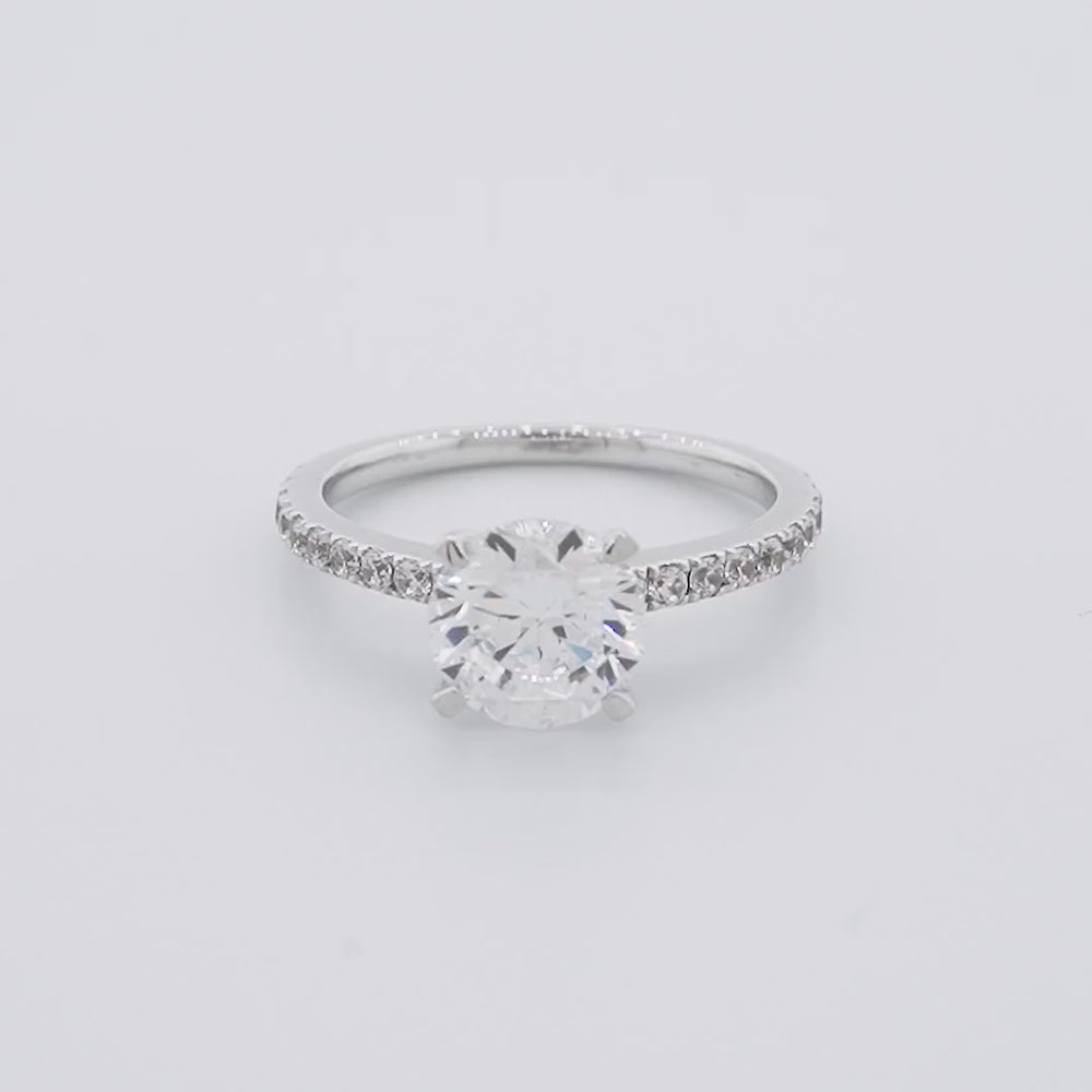 
          
          Load and play video in Gallery viewer, Ivy Moissanite Round Pave Natural Diamonds Ring
          
          