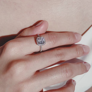 
          
          Load and play video in Gallery viewer, Novella Lab Diamond Cushion Halo Pave Diamonds Ring
          
          