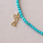Korean Custom Name Turquoise Bracelet  in 14K Solid Gold – Personalized