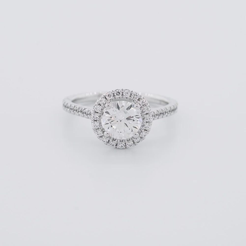 
          
          Load and play video in Gallery viewer, Nevan Lab Diamond Round Halo Pave Diamonds Ring
          
          