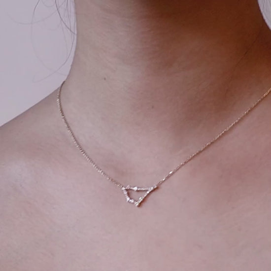 Capricorn Constellation Pavé Diamond Gold Necklace