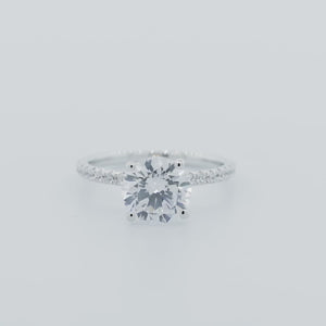 
          
          Load and play video in Gallery viewer, Ariel Moissanite Round Pave Natural Diamonds 18k White Gold Ring In Stock
          
          