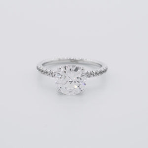 
          
          Load and play video in Gallery viewer, Iris Moissanite Round Pave Natural Diamonds Rose Gold Ring
          
          