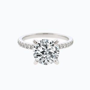 
          
          Load image into Gallery viewer, Irene Moissanite Round Pave Diamonds Platinum Ring
          
          