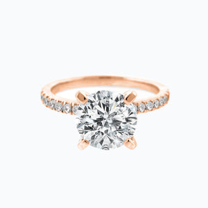 
          
          Load image into Gallery viewer, Irene Moissanite Round Pave Diamonds Rose Gold Ring
          
          