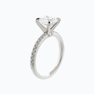 
          
          Load image into Gallery viewer, 2.20ct Irene Moissanite Round Pave Diamonds 18k White Gold Ring
          
          