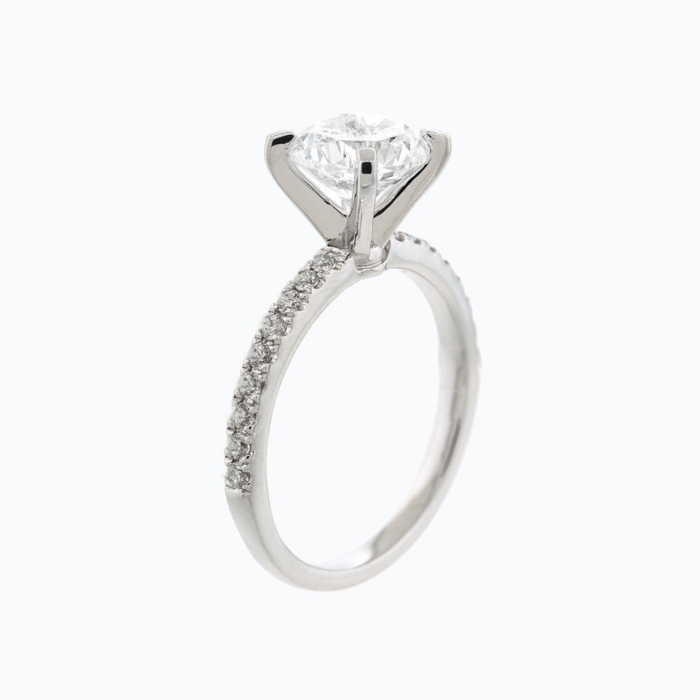 
          
          Load image into Gallery viewer, Irene Lab Created Diamond Round Pave 18k White Gold Ring
          
          