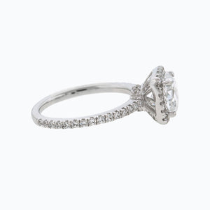 
          
          Load image into Gallery viewer, Neona Cushion Halo Pave Diamonds Ring 18K White Gold
          
          