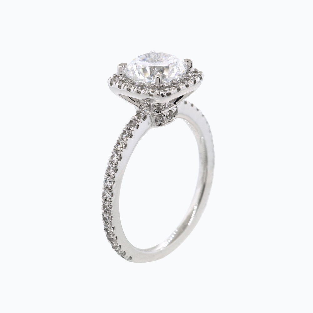 
          
          Load image into Gallery viewer, 2.00ct Neona Lab Created Diamond Cushion Halo Pave Diamonds 18k White Gold Ring
          
          