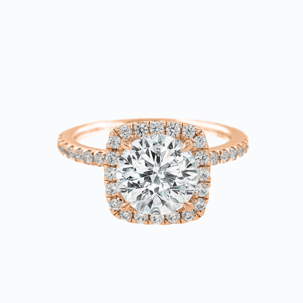 
          
          Load image into Gallery viewer, Neona Lab Created Diamond Cushion Halo Pave Diamonds Ring
          
          