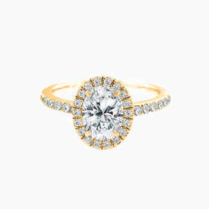 
          
          Load image into Gallery viewer, Adel Lab Created Diamond Oval Halo Pave Diamonds Ring
          
          