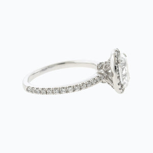 
          
          Load image into Gallery viewer, 2.10ct Adel Moissanite Oval Halo Pave Diamonds 18k White Gold Ring
          
          