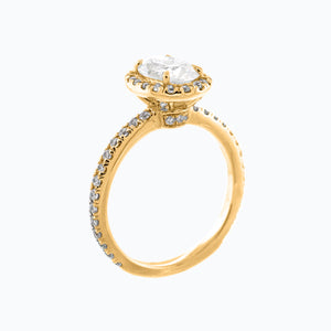 
          
          Load image into Gallery viewer, Adel Oval Halo Pave Diamonds Ring 18K Yellow Gold
          
          