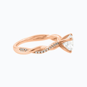 
          
          Load image into Gallery viewer, Edna Round Twist Pave Diamonds Ring 18K Rose Gold
          
          
