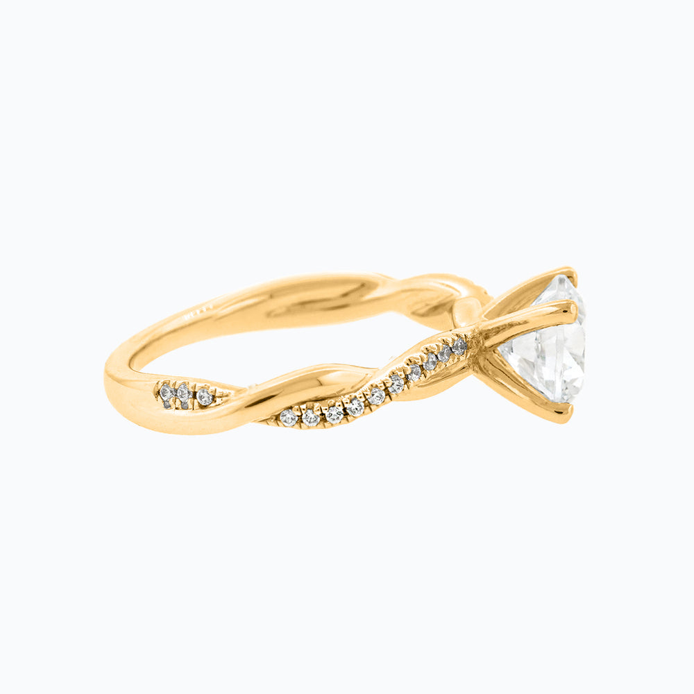 
          
          Load image into Gallery viewer, Edna Lab Created Diamond Round Twist Pave Diamonds Yellow gold Ring
          
          