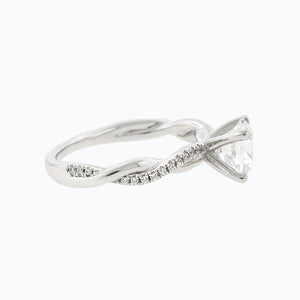 
          
          Load image into Gallery viewer, Edna Round Twist Pave Diamonds Ring 18K White Gold
          
          