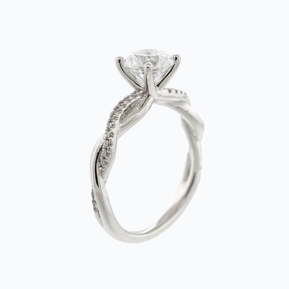 
          
          Load image into Gallery viewer, Edna Lab Created Diamond Round Twist Pave Diamonds White gold Ring
          
          