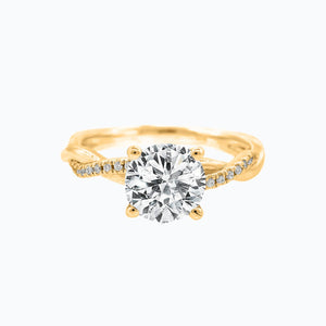 
          
          Load image into Gallery viewer, Edna Moissanite Round Twist Pave Diamonds Yellow Gold Ring
          
          