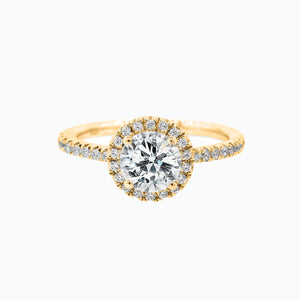 
          
          Load image into Gallery viewer, Isam Round Halo Pave Diamonds Ring 18K Yellow Gold
          
          