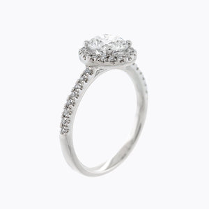 
          
          Load image into Gallery viewer, Isam Moissanite Round Halo Pave Diamonds White Gold Ring
          
          