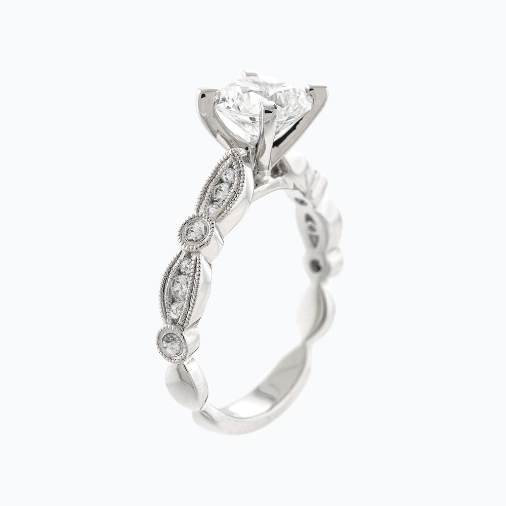 
          
          Load image into Gallery viewer, Rika Lab Created Diamond Round Pave Diamonds Platinum Ring
          
          