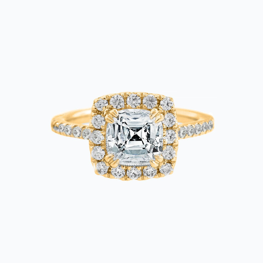 
          
          Load image into Gallery viewer, Nadia Moissanite Cushion Halo Pave Diamonds Ring
          
          