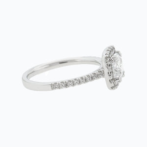 
          
          Load image into Gallery viewer, Nadia Lab Created Diamond Cushion Halo Pave Diamonds White Gold Ring
          
          