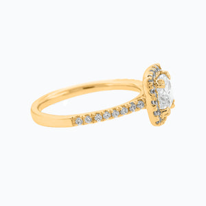 
          
          Load image into Gallery viewer, Nadia Cushion Halo Pave Diamonds Ring 14K Yellow Gold
          
          