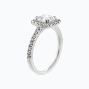 
          
          Load image into Gallery viewer, 1.00ct Nadia Lab Created Diamond Cushion Halo Pave Diamonds 18k White Gold Ring
          
          