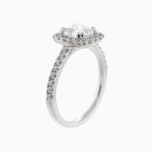 
          
          Load image into Gallery viewer, 1.50ct Nadia Lab Created Diamond Cushion Halo Pave Diamonds 18k White Gold Ring
          
          