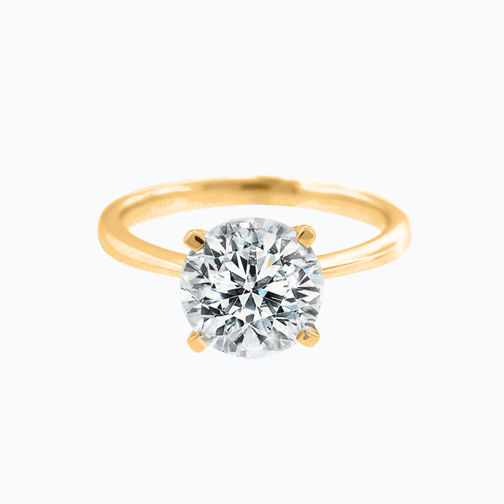 Anne Round Solitaire Ring 14K Yellow Gold