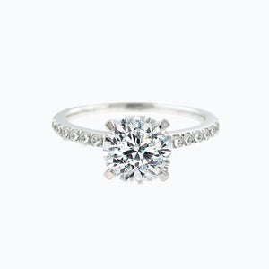 
          
          Load image into Gallery viewer, 1.00ct Ivy Moissanite Round Pave Diamonds 18k White Gold Ring
          
          